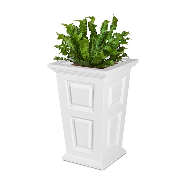 Wyndham 24in Tall Planter - White